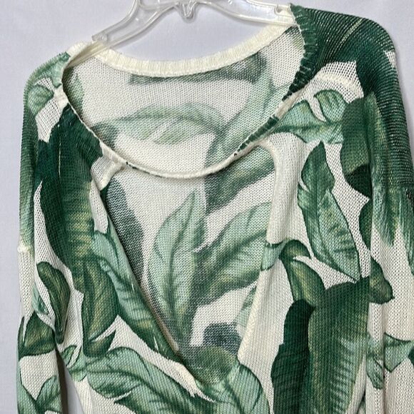 Show Me Your Mumu Ryan Rene Palm Leaf Tropical Knit Sweater. Size Medium. - Picture 7 of 11